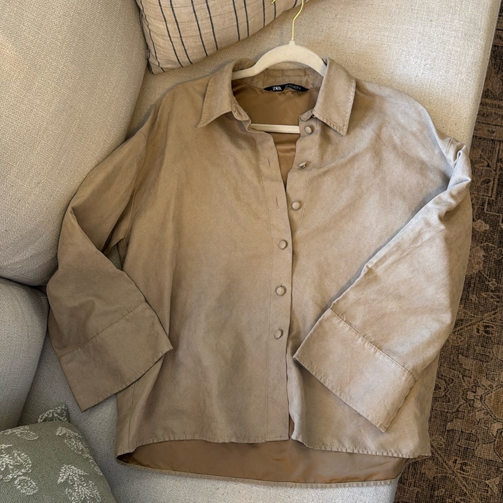 Zara faux suede top